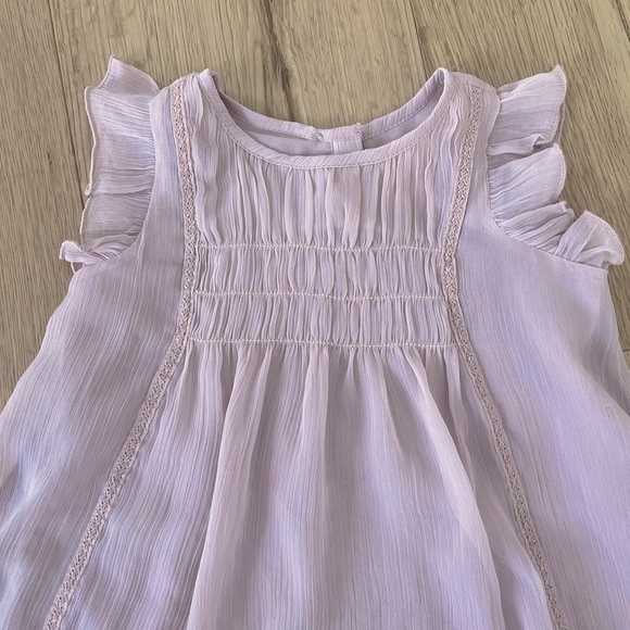 Gap chiffon rose dress lined 6-12 months - Picture 2 of 5
